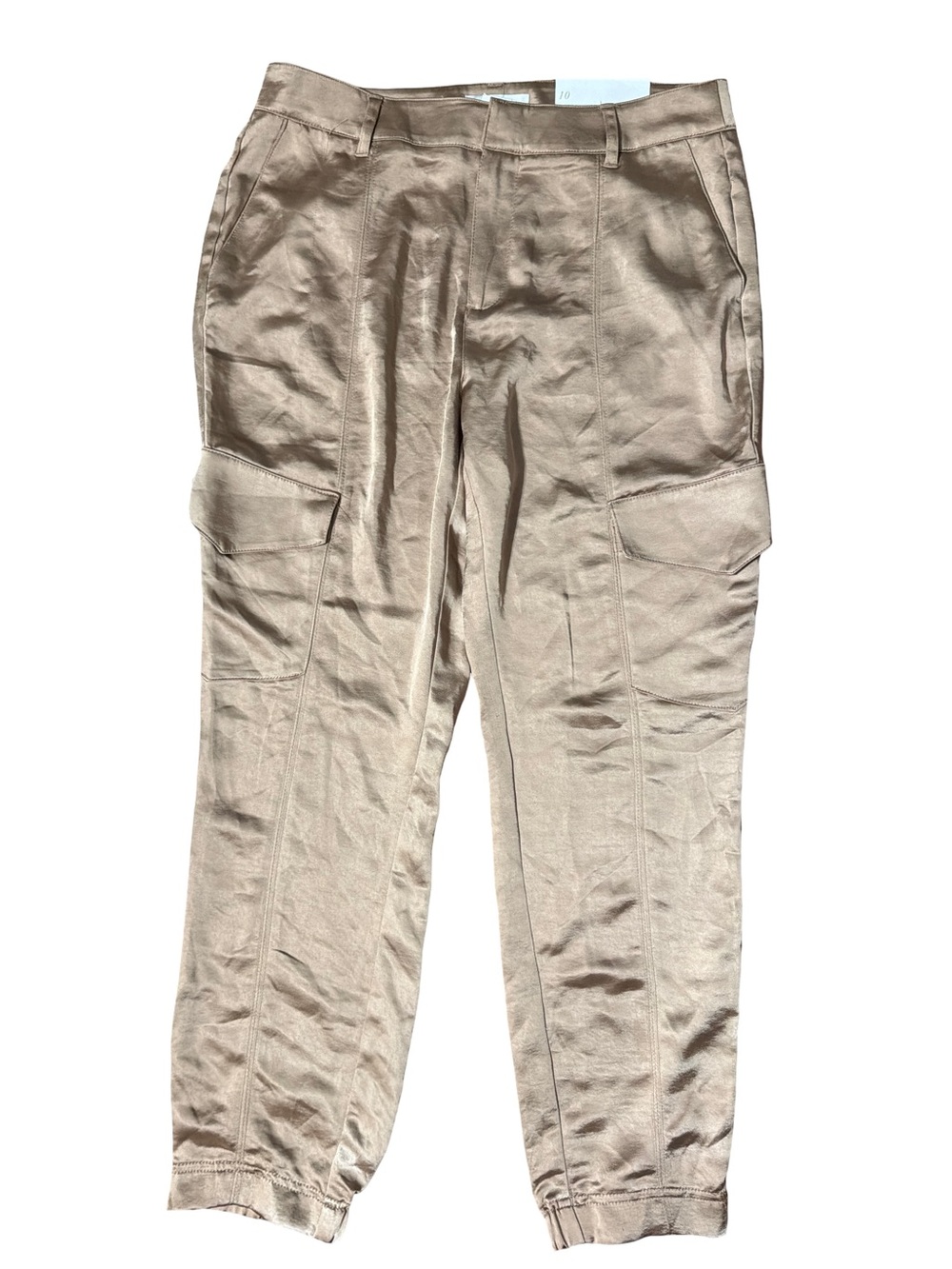 Cato Women's Ankle Cargo Pants in Gold Taupe Beige- Size 10
